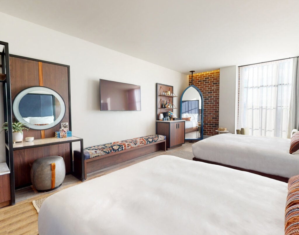 Hotel suites with two beds