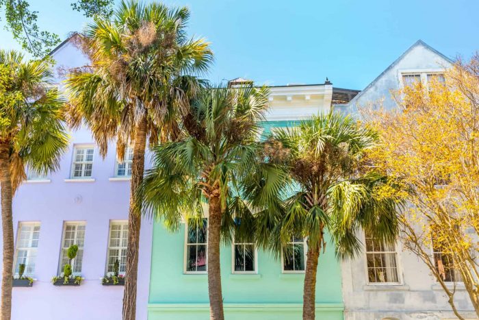 Rainbow Row Charleston, SC, Charleston historical landmarks