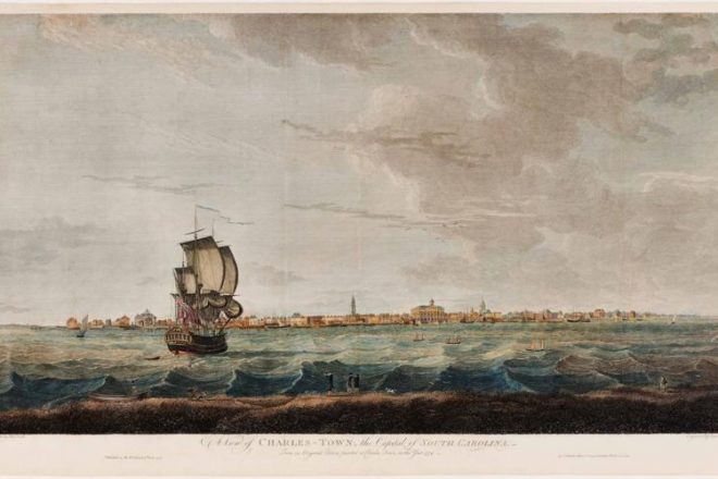 A View of CHARLES-TOWN, the Capital of SOUTH CAROLINA” print engraved by Samuel Smith after Thomas Leitch’s hand-colored line engraving. The print was made in London on June 3, 1776, and a copy recently was bought by The Friends of Colonial Williamsburg Collections Fund. Art Museums of Colonial Williamsburg/Provided